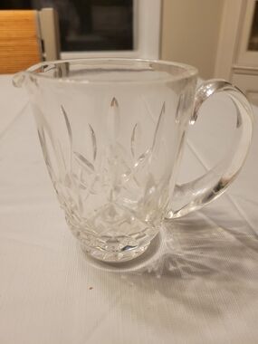 Waterford Crystal Clear Cut Crystal Pitcher with Etched Pattern
